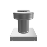 3D view 3 inch diameter roof vent 4 inch tall collar with curb mount base