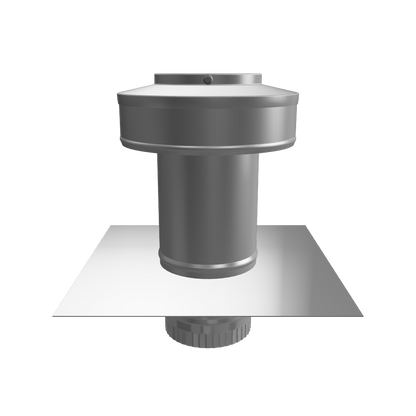 Model RBV-3-C4-TP | Round Back Vent |  3" Diameter | 4" Tall Collar  | Tail Pipe