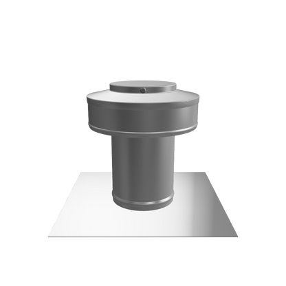 Model RBV-3-C4 | Round Back Roof Vent | 3" Diameter | 4" Tall Collar | Flat Flange | 7 Sq. In. NFA