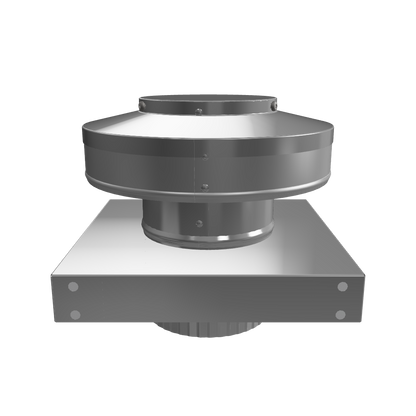 Model RBV-4-C2-CMF-TP | Round Back Vent  |  4" Diameter | " 2" Tall Collar  | Curb Mount Flange  |  Tail Pipe