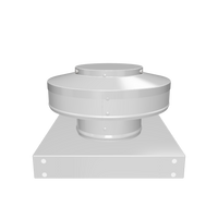 3D view 4 inch diameter roof vent 2 inch tall collar with curb mount base