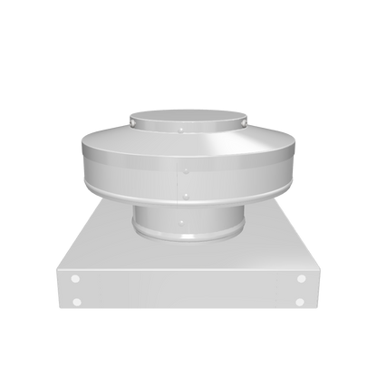 3D view 4 inch diameter roof vent 2 inch tall collar with curb mount base