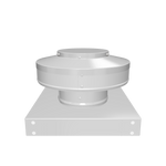 3D view 4 inch diameter roof vent 2 inch tall collar with curb mount base