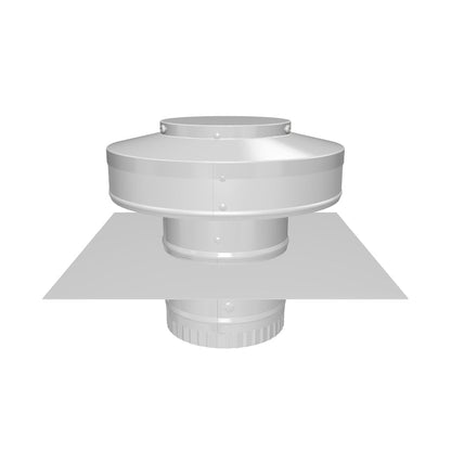 Model RBV-4-C2-TP | Round Back Vent |  4" Diameter | 2" Tall Collar  | Tail Pipe