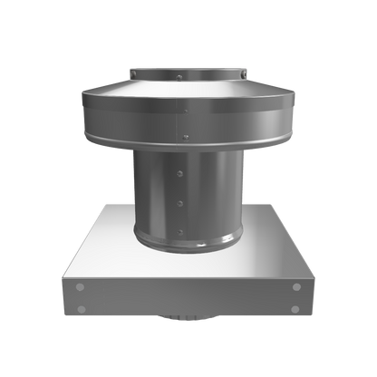 Model RBV-4-C4-CMF-TP | Round Back Vent  |  4" Diameter | " 4" Tall Collar  | Curb Mount Flange  |  Tail Pipe