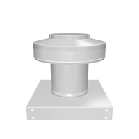 3D view 4 inch diameter roof vent 4 inch tall collar with curb mount base