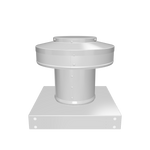 3D view 4 inch diameter roof vent 4 inch tall collar with curb mount base
