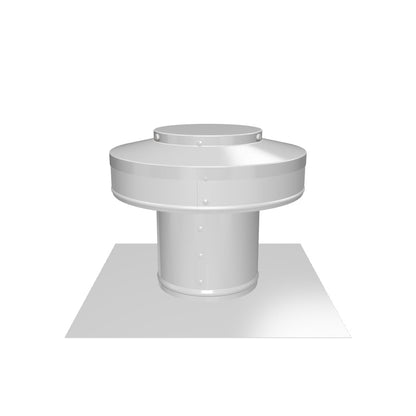 Model RBV-4-C4 | Round Back Roof Vent | 4" Diameter | 4" Tall Collar | Flat Flange | 12 Sq. In. NFA