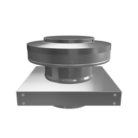 Model RBV-5-C2-CMF-TP | Round Back Vent  |  5" Diameter | " 2" Tall Collar  | Curb Mount Flange  |  Tail Pipe