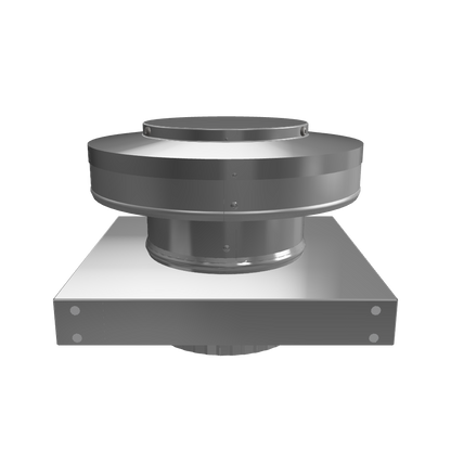 Model RBV-5-C2-CMF-TP | Round Back Vent  |  5" Diameter | " 2" Tall Collar  | Curb Mount Flange  |  Tail Pipe