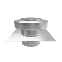 Model RBV-5-C2-TP | Round Back Vent |  5" Diameter | 2" Tall Collar  | Tail Pipe