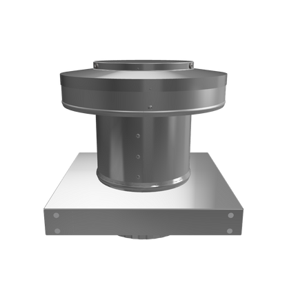 Model RBV-5-C4-CMF-TP | Round Back Vent  |  5" Diameter | " 4" Tall Collar  | Curb Mount Flange  |  Tail Pipe