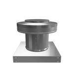3D view 5 inch diameter roof vent 4 inch tall collar with curb mount base