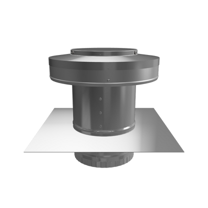 Model RBV-5-C4-TP | Round Back Vent |  5" Diameter | 4" Tall Collar  | Tail Pipe