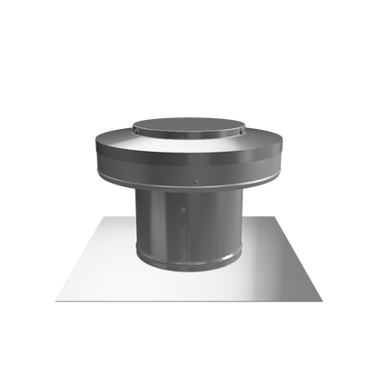 Model RBV-5-C4 | Round Back Roof Vent | 5" Diameter | 4" Tall Collar | Flat Flange | 19 Sq. In. NFA