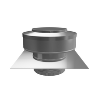 Model RBV-6-C2-TP | Round Back Vent |  6" Diameter | 2" Tall Collar  | Tail Pipe