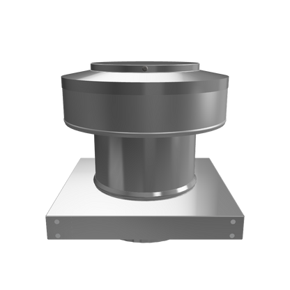 Model RBV-6-C4-CMF-TP | Round Back Vent  |  6" Diameter | " 4" Tall Collar  | Curb Mount Flange  |  Tail Pipe