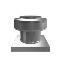 3D view 6 inch diameter Roof Vent 4 inch collar curb mount base