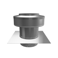 Model RBV-6-C4-TP | Round Back Vent |  6" Diameter | 4" Tall Collar  | Tail Pipe