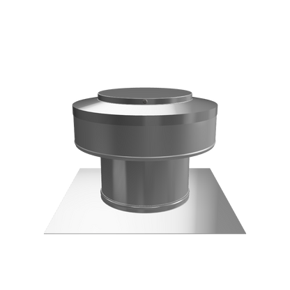 Model RBV-6-C4 | Round Back Roof Vent | 6" Diameter | 4" Tall Collar | Flat Flange | 28 Sq. In. NFA