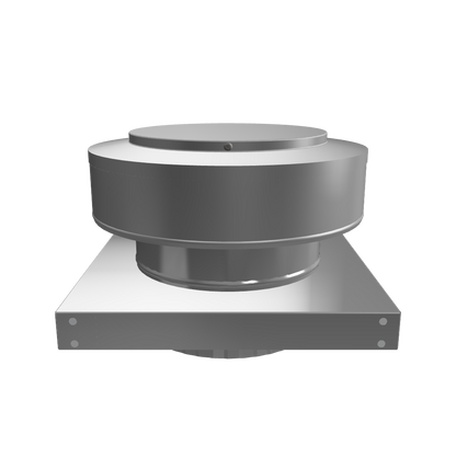 Model RBV-7-C2-CMF-TP | Round Back Vent  |  7" Diameter | " 2" Tall Collar  | Curb Mount Flange  |  Tail Pipe