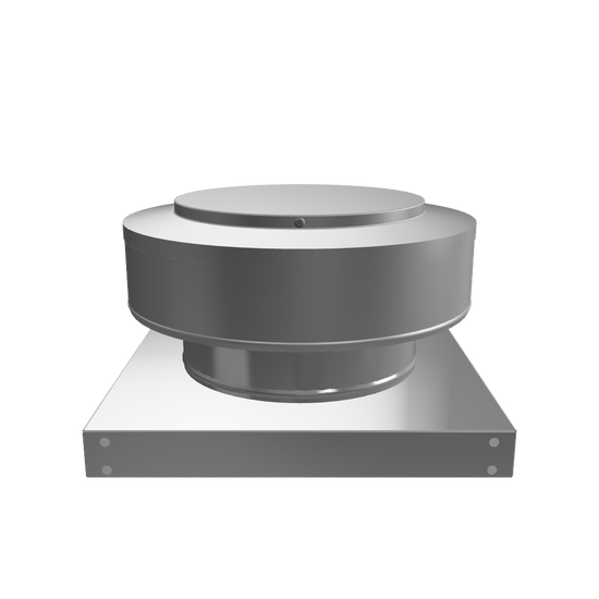 3D view 7 inch diameter roof vent 2 inch tall collar with curb mount base
