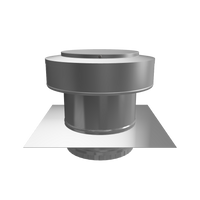 Model RBV-7-C4-TP | Round Back Vent |  7" Diameter | 4" Tall Collar  | Tail Pipe