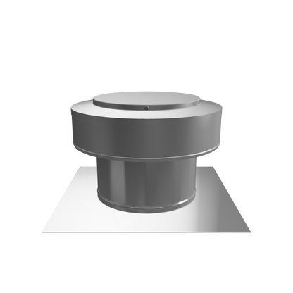 Model RBV-7-C4 | Round Back Roof Vent | 7" Diameter | 4" Tall Collar | Flat Flange | 38 Sq. In. NFA