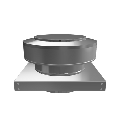 Model RBV-8-C2-CMF-TP | Round Back Vent  |  8" Diameter | " 2" Tall Collar  | Curb Mount Flange  |  Tail Pipe