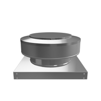 3D view 8 inch diameter roof vent 2 inch tall collar with curb mount base