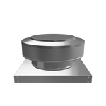 3D view 8 inch diameter roof vent 2 inch tall collar with curb mount base