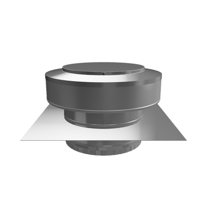 Model RBV-8-C2-TP | Round Back Vent |  8" Diameter | 2" Tall Collar  | Tail Pipe