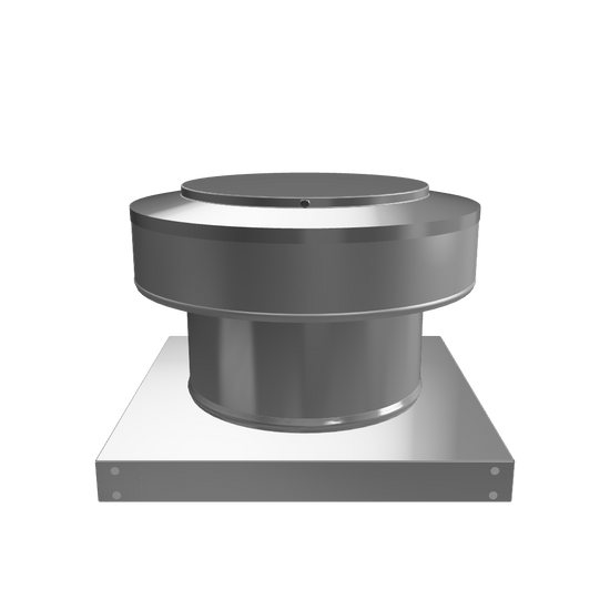 3D view 8 inch diameter roof vent 4 inch tall collar with curb mount base
