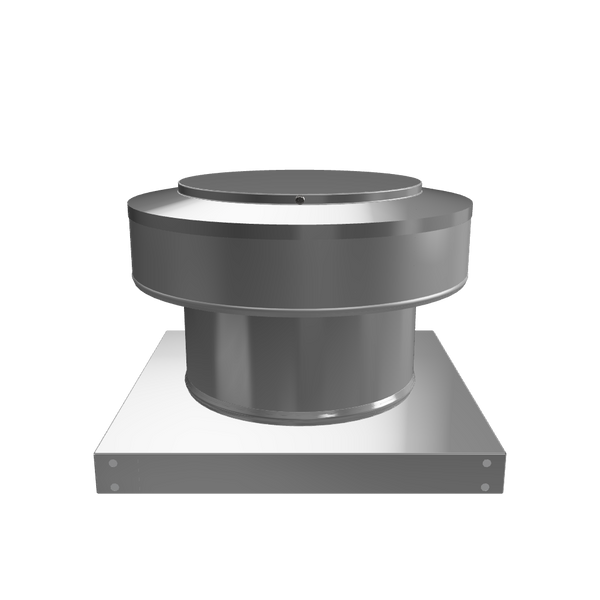 3D view 8 inch diameter roof vent 4 inch tall collar with curb mount base