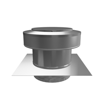 Model RBV-8-C4-TP | Round Back Vent |  8" Diameter | 4" Tall Collar  | Tail Pipe