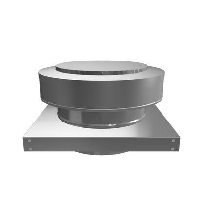 Model RBV-9-C2-CMF-TP | Round Back Vent  |  9" Diameter | " 2" Tall Collar  | Curb Mount Flange  |  Tail Pipe