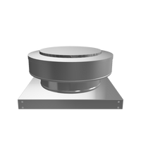 3D view 9 inch diameter roof vent 2 inch tall collar with curb mount base