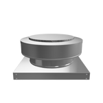 3D view 9 inch diameter roof vent 2 inch tall collar with curb mount base