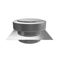 Model RBV-9-C2-TP | Round Back Vent |  9" Diameter | 2" Tall Collar  | Tail Pipe