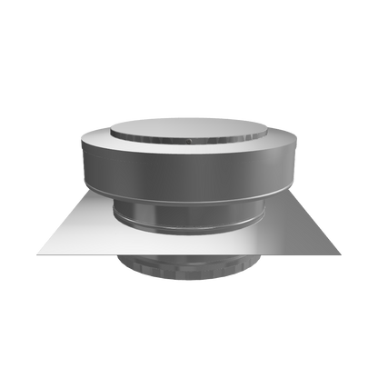 Model RBV-9-C2-TP | Round Back Vent |  9" Diameter | 2" Tall Collar  | Tail Pipe