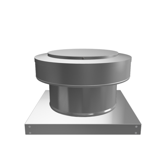 3D view 9 inch diameter roof vent 4 inch tall collar with curb mount base