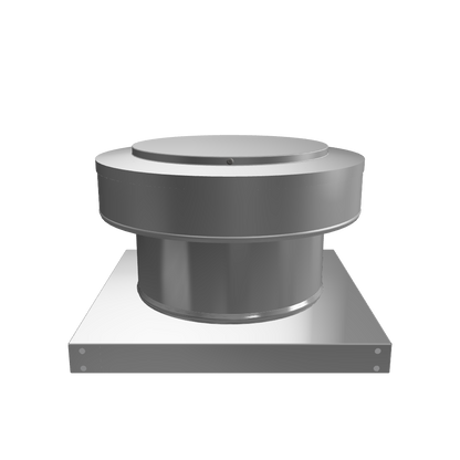 3D view 9 inch diameter roof vent 4 inch tall collar with curb mount base