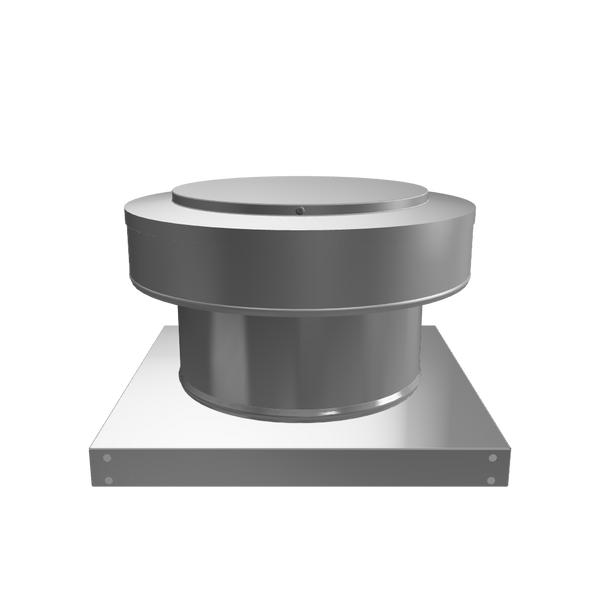 3D view 9 inch diameter roof vent 4 inch tall collar with curb mount base