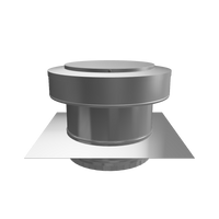 Model RBV-9-C4-TP | Round Back Vent |  9" Diameter | 4" Tall Collar  | Tail Pipe