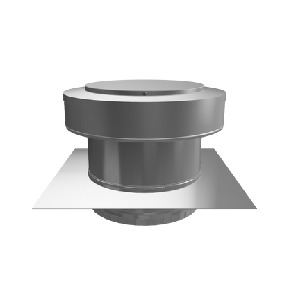 Model RBV-9-C4-TP | Round Back Vent |  9" Diameter | 4" Tall Collar  | Tail Pipe