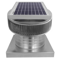 Aura Solar Exhaust Fan 740 CFM | 12" Diameter | 6" Tall Collar | Curb Mount Flange - Active Ventilation Products
