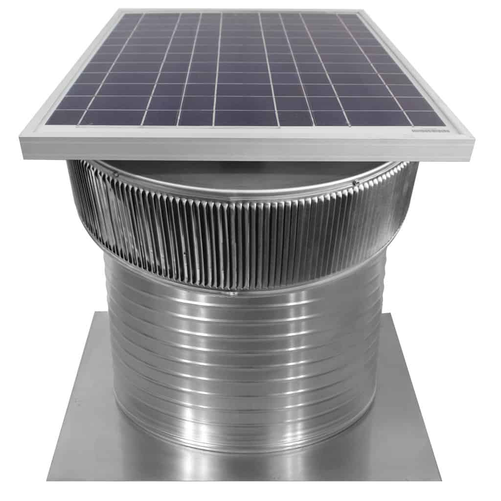 18 inch Aura Solar Attic Fan with with 12 inch Tall Collar - Model ASF-18-C12