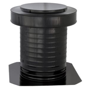 10 inch Commercial Attic Vent Cap | 10 inch Roof Vent | KV-10-BL in Black -- View of Side High Angle