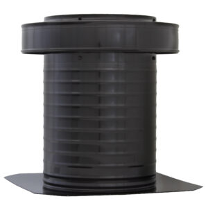 10 inch Commercial Attic Vent Cap | 10 inch Roof Vent | KV-10-BL in Black -- Askew View of Side