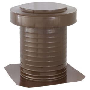 10 inch Commercial Attic Vent Cap | 10 inch Roof Vent | KV-10-BR in Brown -- Askew View of Side HIgh Angle